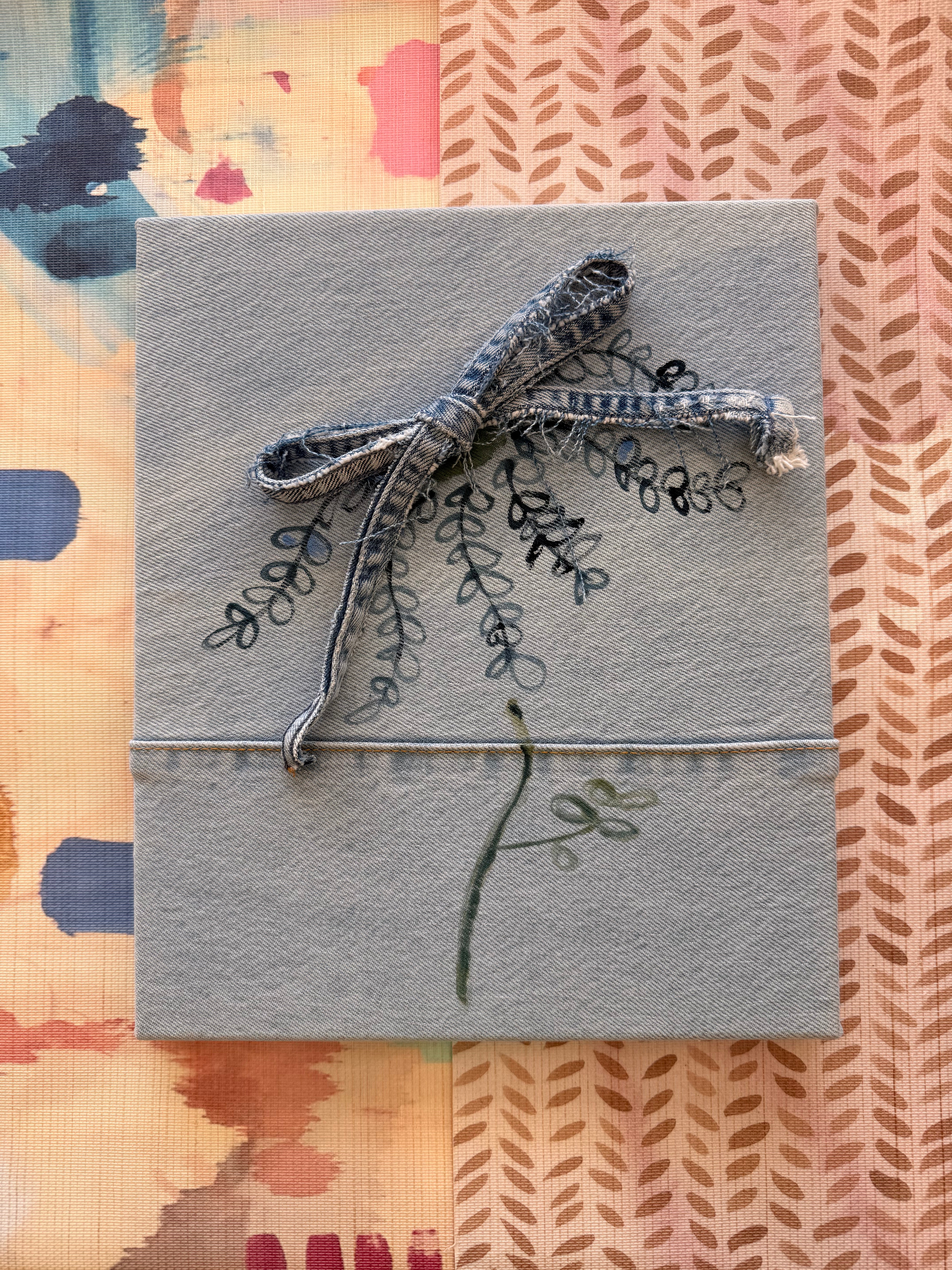 Flower on Recycled Denim