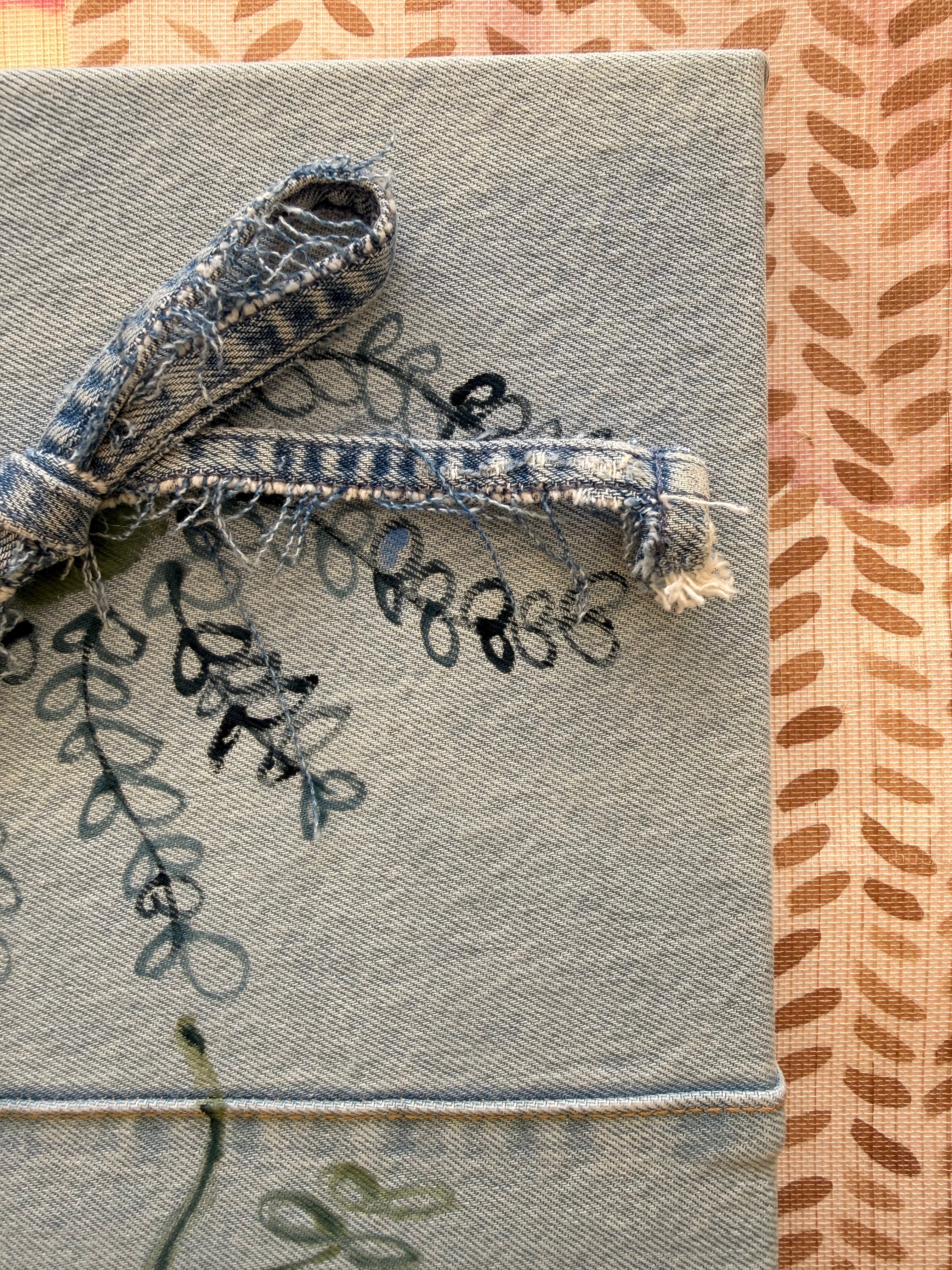 Flower on Recycled Denim